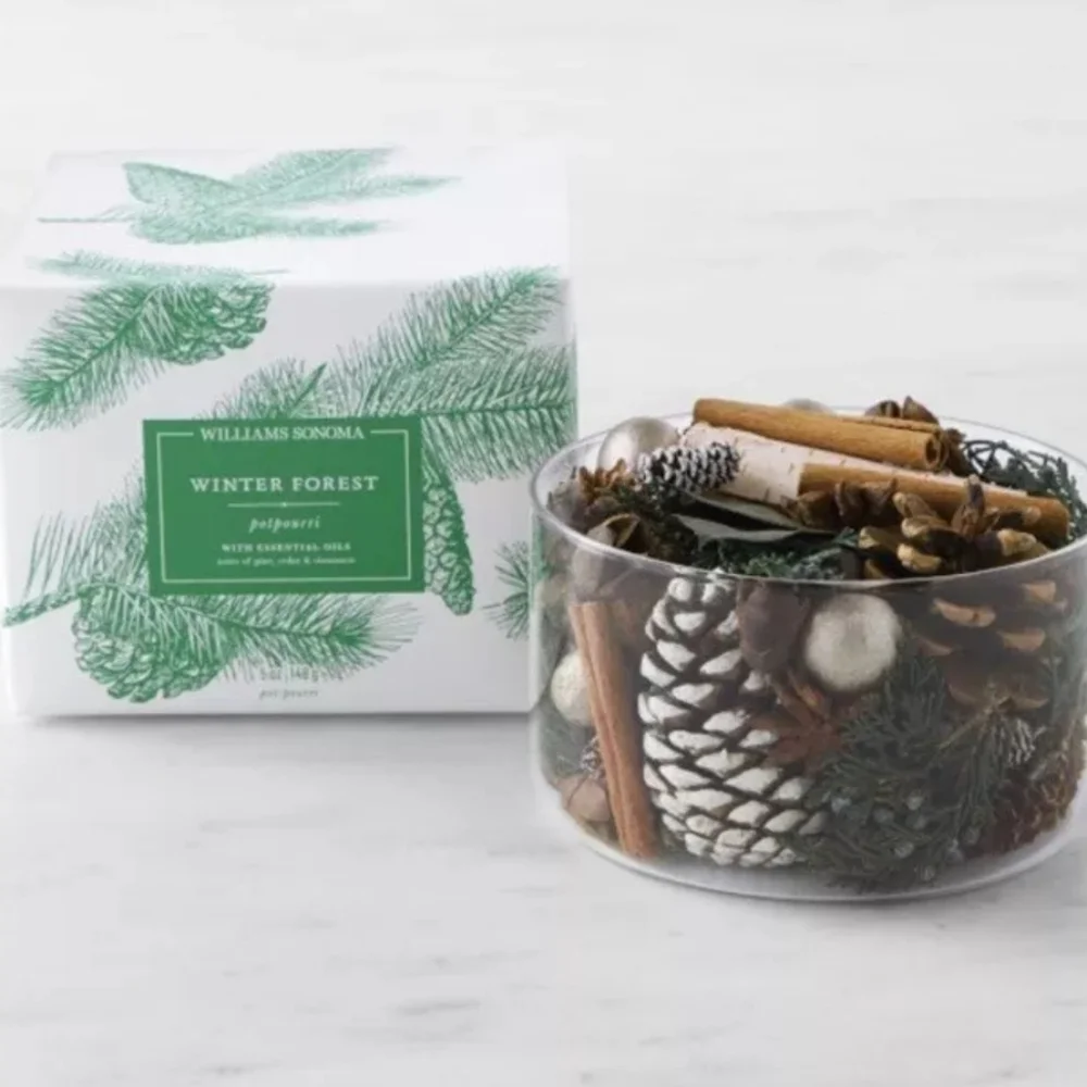 Williams Sonoma WINTER FOREST Potpourri Essential Oils Pine Cedar Citrus Scent